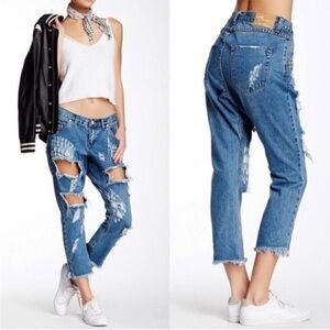 One Teaspoon Lonely Boys Jeans, Hustler Wash, Size 27, NWT Distressed Crop Jeans